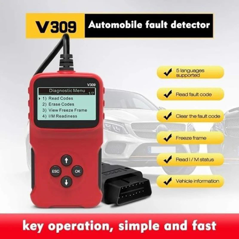 V309 Eobd Skaner Kodin Lexues Të Dhënave Kontrollor Automatike Dhe Skanim Mjet Diagnostik Për Peugeot Citroen Renault Automobilave Diagnostike T . ' - ' . 1