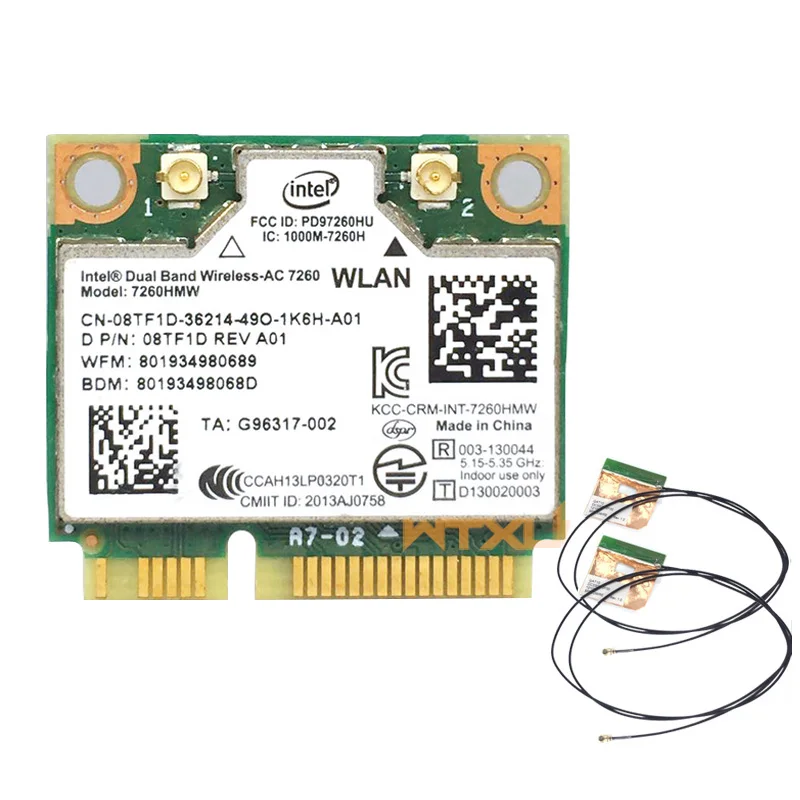 876Mbps Dual Band 2.4 G+5G Wifi pa Tel Mini PCI-E Kartës Bluetooth 4.0 Për të Intel 7260AC 7260HMW 7265 7265HMW 8265 8265HMW . ' - ' . 0