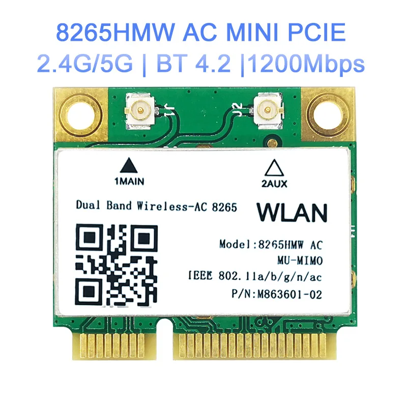 876Mbps Dual Band 2.4 G+5G Wifi pa Tel Mini PCI-E Kartës Bluetooth 4.0 Për të Intel 7260AC 7260HMW 7265 7265HMW 8265 8265HMW . ' - ' . 4