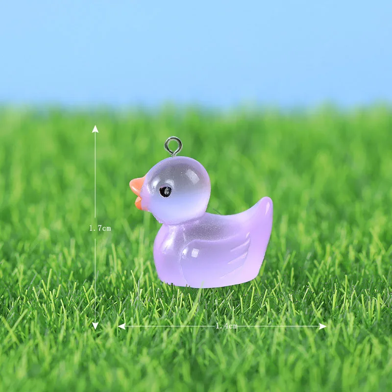 10Pcs 3D Noctilucent Duck Rrëshirë Vëth Charms e Telefonit Keychain Rrathë Varëse për Bizhuteri Bërë DIY Materiale Gjetjet . ' - ' . 2