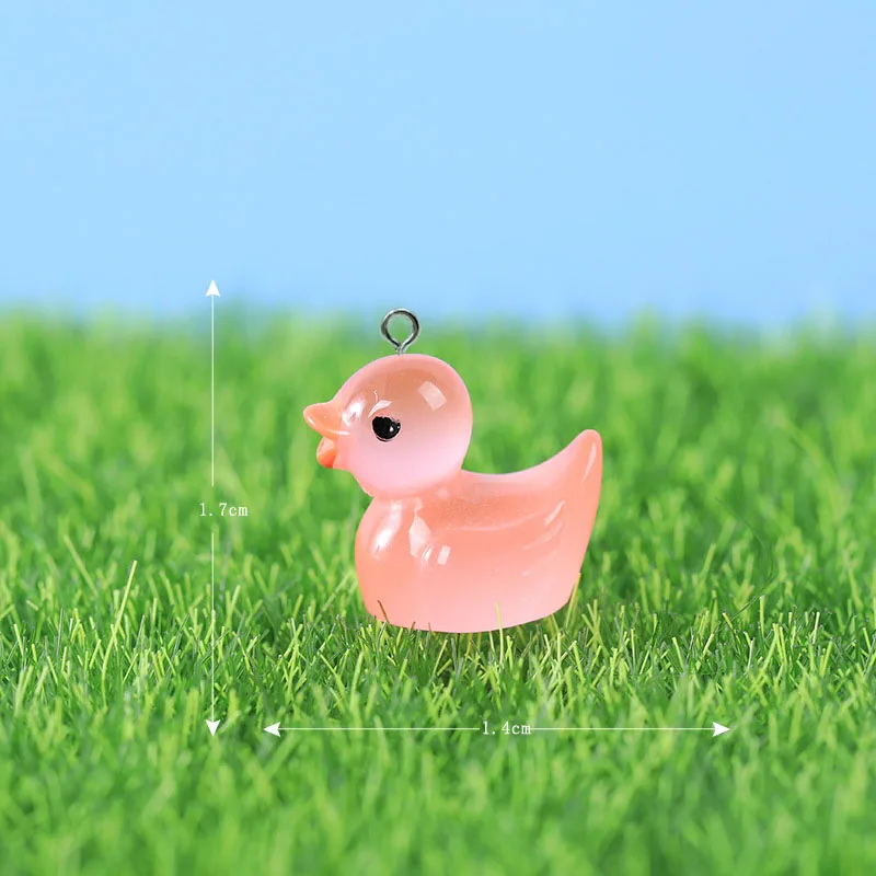 10Pcs 3D Noctilucent Duck Rrëshirë Vëth Charms e Telefonit Keychain Rrathë Varëse për Bizhuteri Bërë DIY Materiale Gjetjet . ' - ' . 3
