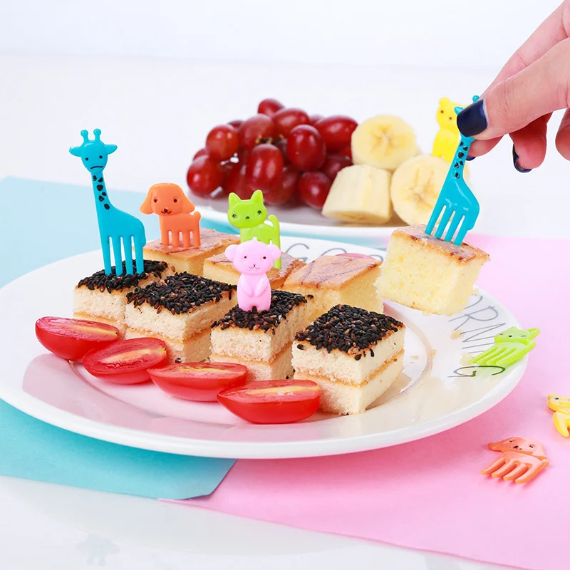 6/7/10pcs Kafshëve të Fermës Fruta Pirun Mini Cartoon Fëmijët Rostiçeri Tortë Ëmbëlsirë e Ushqimit të Marr Fruta kruese dhëmbësh Bento Dreka Dekor . ' - ' . 4