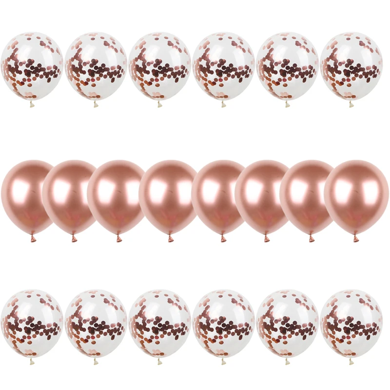 20pcs 12inch Metalike Konfeti Ajrit Latex Balona Me Fjongo Ditëlindjeje të Heliumit Tullumbace Dekorata Dasmës Festival Balon . ' - ' . 5