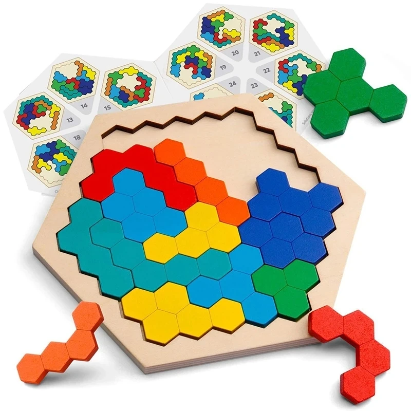 Montessori Lodra Baby Dorën E Kuptoj Druri Mister Tangram Formë Përputhen Puzzle Lojë Bordit Të Mësuarit Arsimit Lodra Për Fëmijët . ' - ' . 1