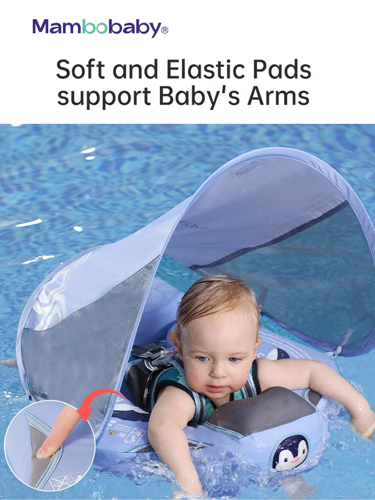 Mambobaby Baby Pool Noton Blackproof Pool Mat Për Të Mitur Jo-Inflatable Natation Buoy Me Ombrellë Plazhi Lodra Për 3-24 Muaj . ' - ' . 3
