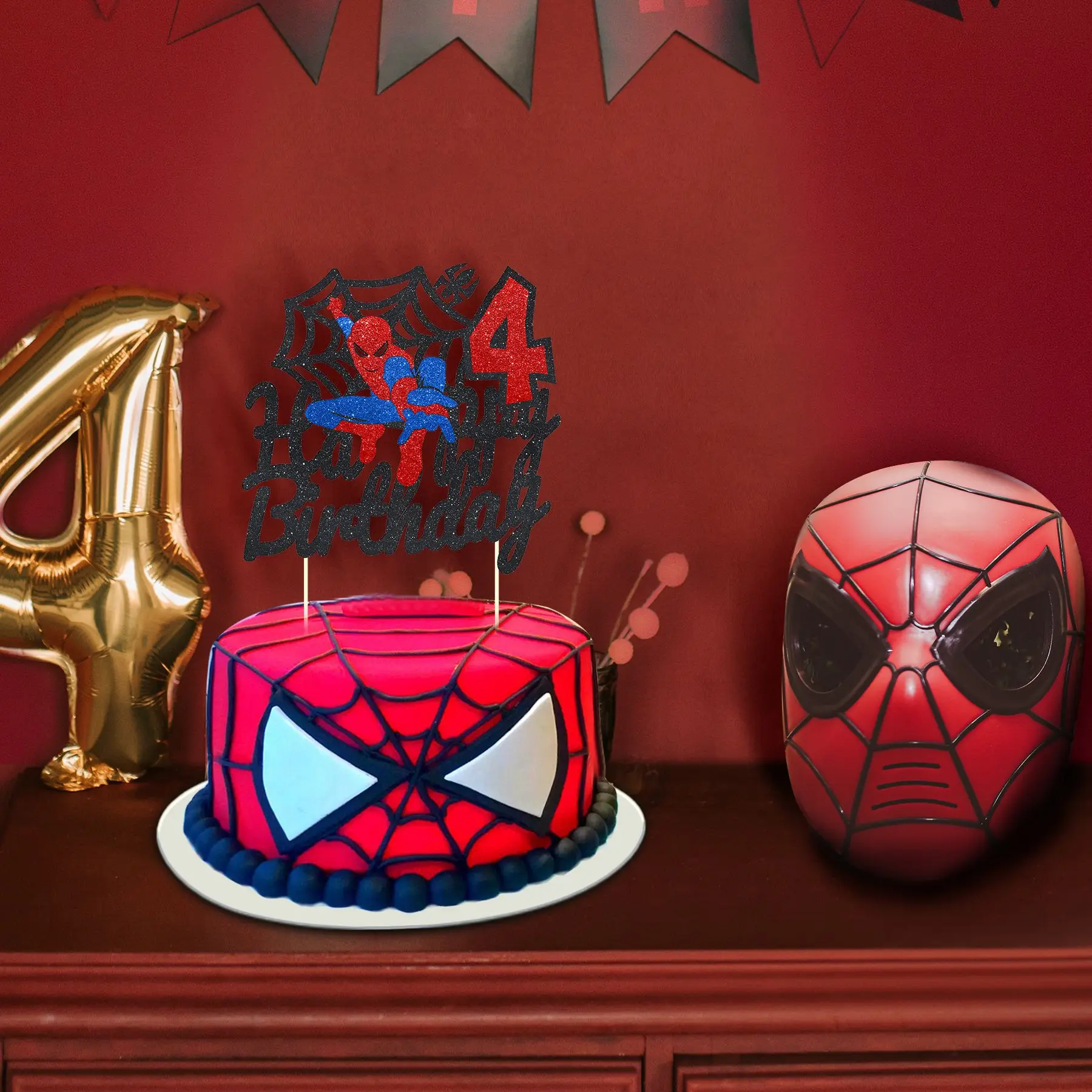 Disney Spiderman Dekoratë Tortë 1 2 3 4 5 6 8 Tortë Cilindrave Tortë Flamurin për Baby Dush Gëzuar Ditëlindjen Furnizimet e Partisë Tortë Dekor . ' - ' . 2