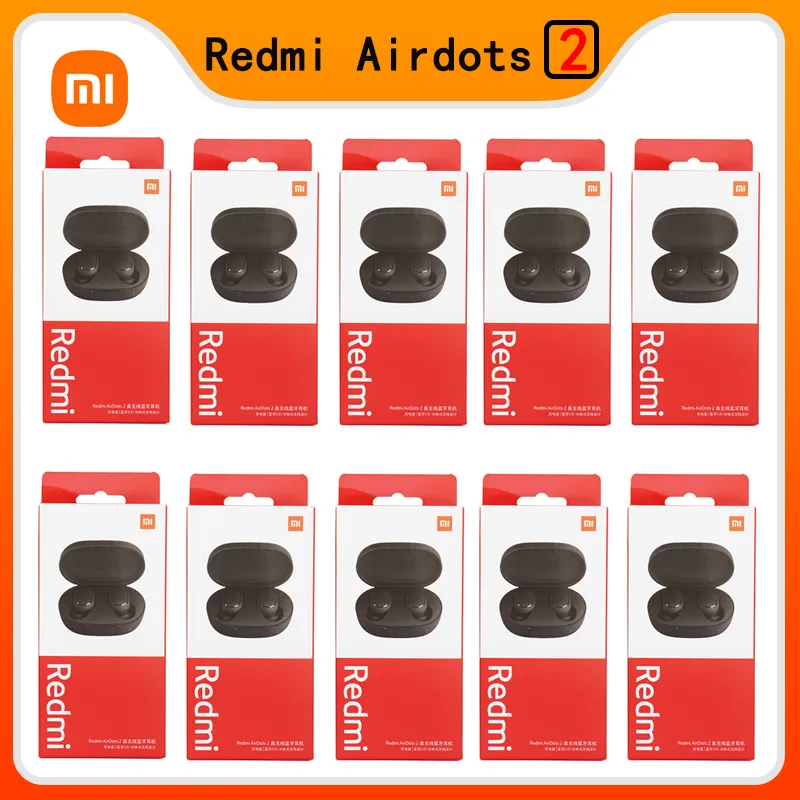 10 Copa me Shumicë Xiaomi Redmi Airdots 2 TWS Bluetooth Earphone Stereo bas Airdots S 5.0 kufje Me Mic pa duar Earbud . ' - ' . 0