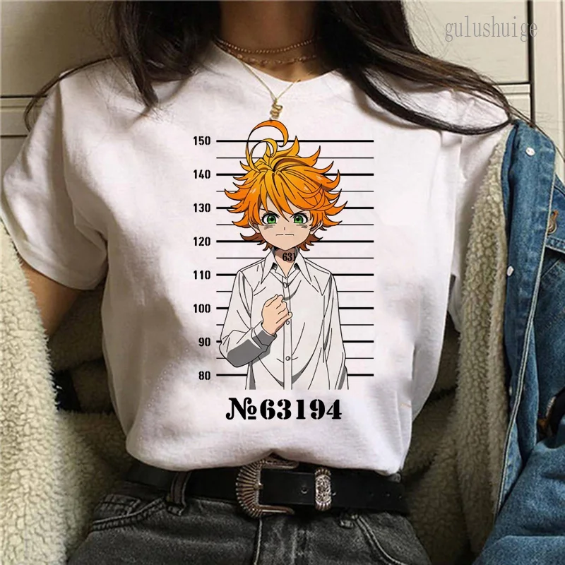 E Premtuar Neverland Print T Shirt Burra Cute Anime Japoneze Tshirt Emma Norman Ray Harajuku Cartoon Grafike T-shirt Unisex Tee . ' - ' . 4