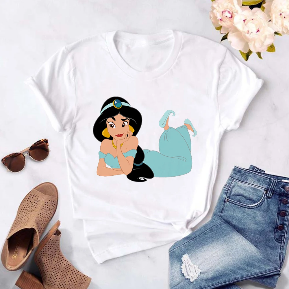 Aladin Jasemini Princeshat Disney T Shirt Gratë Princeshë Kawaii Harajuku Krye Të Verës 2022 Butë Vajzë Estetike Alternative Të Anijeve Të Lirë . ' - ' . 5