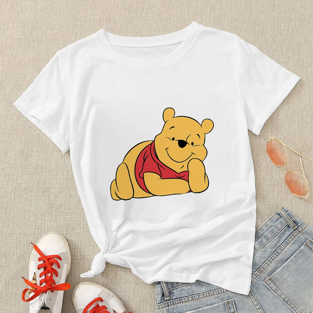Ropa Estetike Pooh Mbajnë të Shtypura Grua T-shirt Disney Winnie Pooh Cartoon Camiseta Mujer 2021 Verë të Rastit T Shirt Urbano . ' - ' . 0