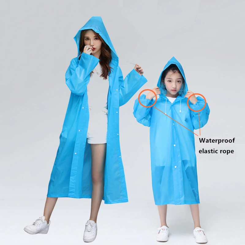 Të rritur Mushama Thickened i papërshkueshëm nga uji Fëmijët e Fëmijëve EVA Shi Pallto të Qarta Transparente Kostum Raincoats Turne i papërshkueshëm nga uji Rainwear . ' - ' . 5