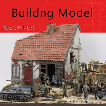 1/35 Model Skenar Komplet DIY punuar me dorë Materialet Skenar Ndërtimin e Stilit të Evropës shtëpi njëkatëshe Shtëpinë Rërë Tabela Modelit Mjete