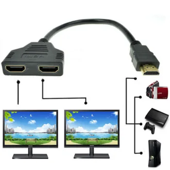 1 Input 2 HDMI Përputhshme dhimbje e rëndë koke Kabllo HD 1080P Video Switcher Përshtatës të Prodhimit të Portit Qendër Për X-box PS3/4 DVD HDTV Laptop PC me TV