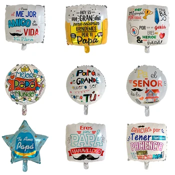 10Pcs 18Inch spanjolle të Lumtur e të Atit Ditë Helium Tullumbace Feliz Dia Super Papa Petë Balona Ati i Partisë Dekorimin Baloes Globos