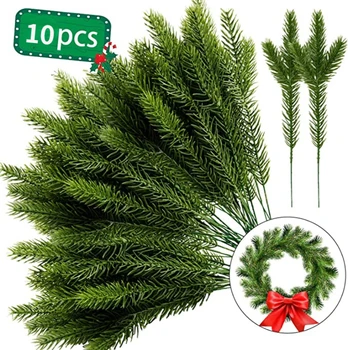 10pcs Krishtlindjeve Pisha Gjilpërë Degët e Rreme të Mbjellë Pemë e Krishtlindjeve Kurorë Dekorata për Shtëpi DIY rrjetëz me qëllim Dhuratë Kuti Dasma Lule