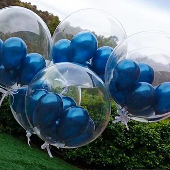 12/20/24/36inch Asnjë Rrudhë Bobo Qartë Balona Transparente PVC Tullumbace Ditëlindjeje Dekorimin Helium Inflatable Topa