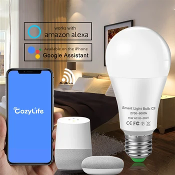 15W WiFi Zgjuar LED Llambë të Lehta E27 B22 Ampoule UDHËHEQUR Inteligjente Dimmable Natë Llambë të Aplikojnë për Alexa Google Shtëpi Alice Jehonë për Shtëpi