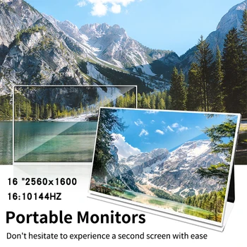 16-inch 2.5 K 144Hz Portativ Monitoruar 2560*1600 16:10 100% sRGB Portativ Shfaqur Lojrave të Ekranit për Laptop Mac Xbox PS4/5 Kaloni/HD