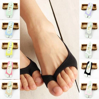 1Pair Hapur Verore-toed Çorape të Padukshme Femra Goditje Shapka Pambuku të Lartë takë të Shkurtër Palme Gjysma e Cekët Në shqip të Hapur Gishtin Çorape