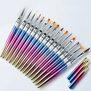 1PCS Gozhdë Furçë Stilolaps Manikyr Akrilik Xhel UV Zgjatje manikyrin Pikturë Vizatim Furçë të Pasagjerëve Pinceau Nail Art
