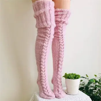 2022 të Ngrohtë Mbi Gju Ekstra të Gjatë të punuar me shtiza Çorape në Modë dhe të ngrohtë gjatë çorape për femrat Sexy Mbi Gju Gjatë Boot Ngrohtë Stockings