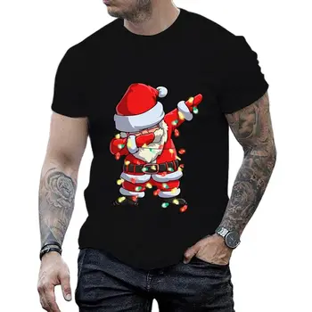 2023 Njerëzit e Re e Krishtlindjeve Model Njerëzve Festivalit të Rastit Kostum Streetwear Ftohtë Hip Pop Mëngë të Shkurtra Trendin e Modës 3D Printimi T-Shirt