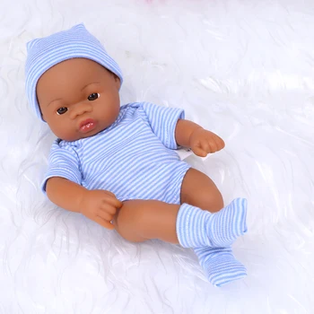 20cm Afrikane Baby Reborn Kukull Cute Mini Afrikane Foshnje të Porsalindur të Butë Vinyl Kukull Lifelike Vërtetë Silikoni Reborn Lodër Dhurata e Krishtlindjeve