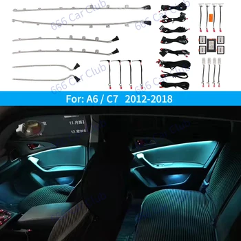 21 Ngjyrat Ambientit të Lehta Për Audi A6 C7 2012-2018 MMI Bluetooth APP Kontrollit Derë Makinë Instrument Dekorative Atmosferë Llambë Refit