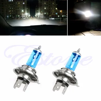 2Pc H4 100W Dritë të Ndritshme të Bardhë Makinë Headlight Bulbs Llambë 12V 5000K Halopgjen Llambë