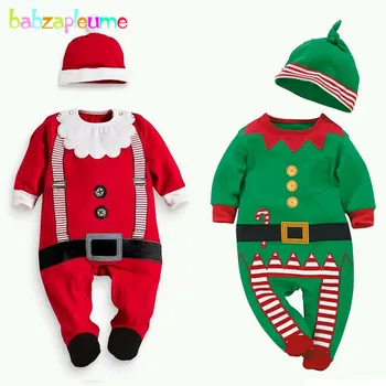 2PCS/Krishtlindjeve Stilin e Porsalindur Rroba të Foshnjave Vajza Djem Rompers Bukur Pambuku me Mëngë të Gjata Baby Jumpsuit+Kapele Rroba Vendos BC1529