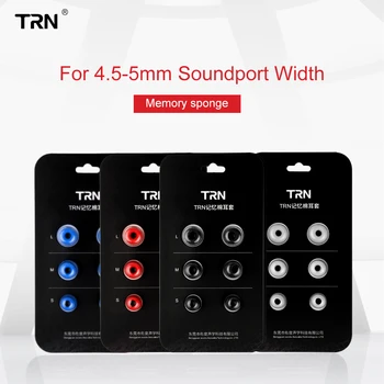3Pairs (6pcs) TRN earphone kujtesës pambuku veshore Kronike të tërhiqem earplugs PU sfungjer Memory sfungjer earphone Eartips V80 V20 V30