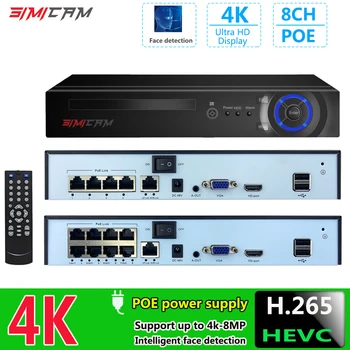 4K 8CH NP Zgjuar NVR (1080p/3MP/4MP/5MP/6MP/8MP/4K) NP Rrjetit Video Recorder Mbështet deri në 8 x 8MP/4K IP Kamera 4/8 Channel