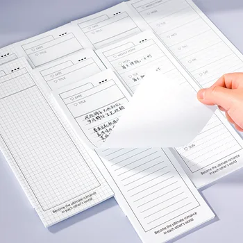 50 Fletë/pc Jo-ngjitëse Pad Memo Gjatë Rrip Formë Planifikuesi 26*9cm Ngjitet Shënim Për të Bërë Listë Notepad Weeky Planifikuesi Notebook