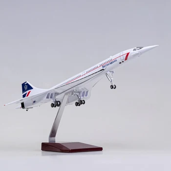 50CM 1/125 Shkallë të Avionit Concorde Singapor Ajrore Aeroplan Rrëshirë Avionë me Dritat Ulje Ingranazhet Model Lodër