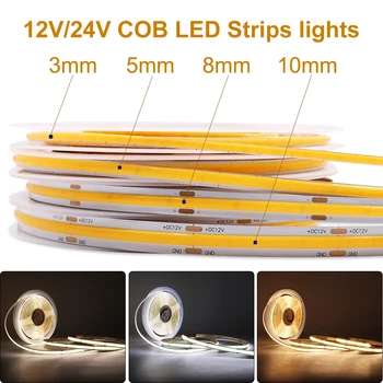 5M/10M LED Strips Dritat 320 480 528 UDHËHEQUR Densitet të Lartë Fleksibël RA90 Ngrohtë Natyra e Bardhë Cool Lineare Dimmable 12V/24V Led Dritë