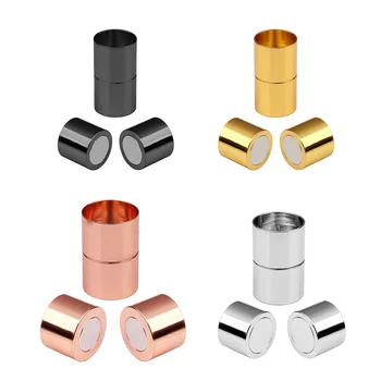 5Pcs/shumë Bakrit Cilindrike të Fortë Magnetike Clasps Për Bizhuteri Bërë 3-15mm Metalike Lëkure Kordonin Rrathë Lidhësit Gjetjen e