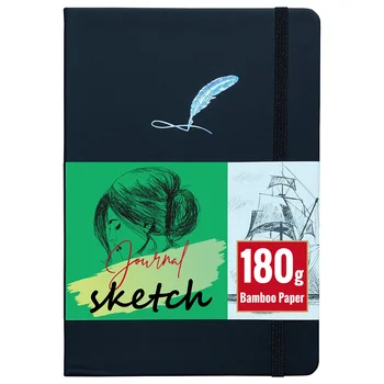 A5 Madhësia Watercolor zbatim për skica Journal Trash 180g Bamboo Paper 160 Faqe Bosh Artist & Student Notebook