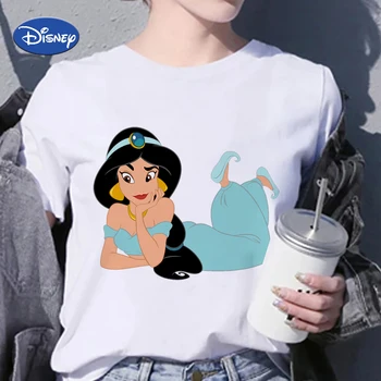 Aladin Jasemini Princeshat Disney T Shirt Gratë Princeshë Kawaii Harajuku Krye Të Verës 2022 Butë Vajzë Estetike Alternative Të Anijeve Të Lirë