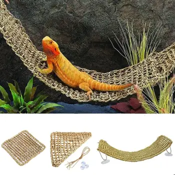 Barit Natyral Fibra Lizard Hamak Pet Gjumi Shtrat Iguana Gaforrja Gecko Zvarranikët Lodër Amfib Furnizimeve Të Ushqyerit Kuti Dekorimin