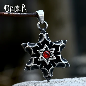 BEIER Çelik të Modës Stilit Poligon snowflake formë varëse Judaizmi Mogen David Gjerdan Zinxhir njerëzit Bizhuteri BP8-867