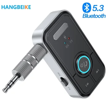 Bluetooth 5.3 AUX Audio Bluetooth Adapter 3.5 mm Jack 2-në-1 Marrësit Transmetues për Wired Kufje VETË Folësit e makinave MP3 Player