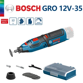 Bosch Mini Stërvitje Elektrike GRO TË 12-35 Cordless Rrotullues Mjet i Mini Gdhendje Rëndë Lustrim Makinë Rechargeable Ndryshueshme me Shpejtësi