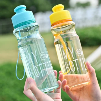 BPA Lirë 650ml Ujë Kupa Sportive e Ujit të Shishes së Portativ Filxhan Ujë PET Ujë Enë Anti-drop Natyrë Litar Dhuratë Turi Drinkware