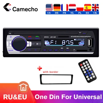 Camecho Bluetooth JSD 520 Makinë Radio Stereo MP3 Player Audio pa Tel përshtatës AUX-IN FM U Disk duke Luajtur 1 Din Me Telekomandë