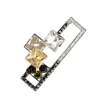 CINDY XIANG Ndritshëm diamant i rremë Geomeric Vintage Elegante Brooches Për Gratë me Cilësi të Lartë Kristal Pin Pallto Bizhuteri