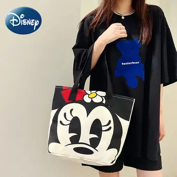 Disney Vajzat Qese Ngarkesë Mickey Mouse të Madhe të Kapaciteteve të Qëndrueshme Shpatullat e Modës Kanavacë Vetme Qese Shopping për Gratë