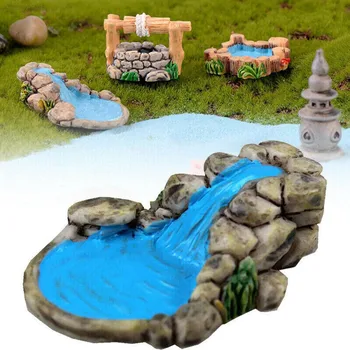 DIY Miniaturë Mini Ujë Pool Pemë Shtëpi Zanash Kopsht Lëndinë Stoli e Malit Dollhouse Dekor në Shtëpi Artizanale декор для дома