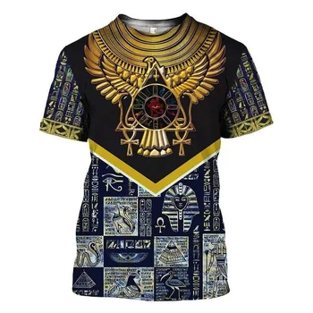 Egjipti Anubis Grafik për Meshkuj T-Shirt Për Meshkujt Veshje 3D Shtypur Verë në Krye të Shkurtër Mëngë të Modës Rastësor të Tepërt Tees Këmisha