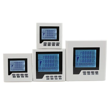 Ekran LCD Triphase Panel Metër Analyzer A,V,W,kWh,cos, Hz, Var , Multifunction Pushtet Metër Me RS485 Modbus-RTU