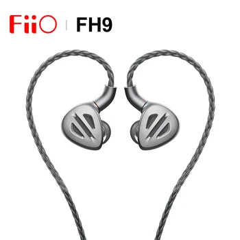 FiiO FH9 Hi-res 1DD+6BA Shoferët Në vesh HIFI Earphone IEM Earbuds MMCX-Pastërti të Lartë të Pastër Argjendi Kabllo 2.5/3.5/4.4 mm 3 Plug Kufje
